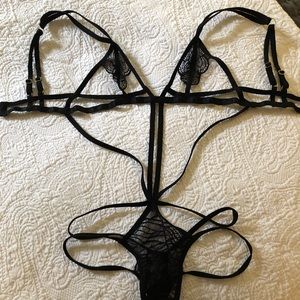 Bluebella Emerson strappy body lingerie black